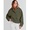 image:imageANRABESS Womens Fuzzy Fleece Jacket Fall Casual Long Sleeve Cropped Sherpa Button Down Shacket Coats Outwear With PocketsOlive