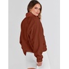 image:imageANRABESS Womens Fuzzy Fleece Jacket Fall Casual Long Sleeve Cropped Sherpa Button Down Shacket Coats Outwear With PocketsRust