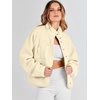image:imageANRABESS Womens Fuzzy Fleece Jacket Fall Casual Long Sleeve Cropped Sherpa Button Down Shacket Coats Outwear With PocketsYellow