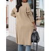 image:imageANRABESS Womens Long Cardigan Sweater 2025 Fall Fashion Casual Oversized Knit Open Front Coatigan Jacket Coat OutfitsBright Tan