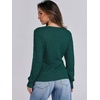 image:imageANRABESS Womens Long Sleeve Cable Knit Sweater 2026 Fall Fashion V Neck Fitted Pullover Top Business Casual Work Fall OutfitsDeep Green