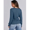 image:imageANRABESS Womens Long Sleeve Cable Knit Sweater 2026 Fall Fashion V Neck Fitted Pullover Top Business Casual Work Fall OutfitsIndigo Blue