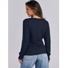 image:imageANRABESS Womens Long Sleeve Cable Knit Sweater 2026 Fall Fashion V Neck Fitted Pullover Top Business Casual Work Fall OutfitsNavy Blue