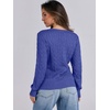 image:imageANRABESS Womens Long Sleeve Cable Knit Sweater 2026 Fall Fashion V Neck Fitted Pullover Top Business Casual Work Fall OutfitsRoyal Blue