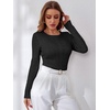 image:imageANRABESS Womens Long Sleeve Cable Knit Sweater Jumper Crewneck Pullover Soft Dressy Casual Tops Cute 2026 Fall Trendy OutfitsBlack