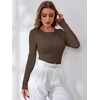 image:imageANRABESS Womens Long Sleeve Cable Knit Sweater Jumper Crewneck Pullover Soft Dressy Casual Tops Cute 2026 Fall Trendy OutfitsCoffee