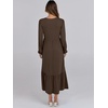 image:imageANRABESS Womens Long Sleeve Crewneck Tiered A Line Midi Dress  Soft Lightweight Breathable Loose Flowy Dress with Slit Pockets Fall Casual Outfit for Work Beach TravelCoffee