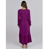 image:imageANRABESS Womens Long Sleeve Crewneck Tiered A Line Midi Dress  Soft Lightweight Breathable Loose Flowy Dress with Slit Pockets Fall Casual Outfit for Work Beach TravelPurple