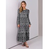 image:imageANRABESS Womens Long Sleeve Crewneck Tiered A Line Midi Dress  Soft Lightweight Breathable Loose Flowy Dress with Slit Pockets Fall Casual Outfit for Work Beach TravelFloral Black