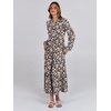 image:imageANRABESS Womens Long Sleeve Crewneck Tiered A Line Midi Dress  Soft Lightweight Breathable Loose Flowy Dress with Slit Pockets Fall Casual Outfit for Work Beach TravelFloral Navy Blue Pink