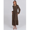 image:imageANRABESS Womens Long Sleeve Crewneck Tiered A Line Midi Dress  Soft Lightweight Breathable Loose Flowy Dress with Slit Pockets Fall Casual Outfit for Work Beach TravelCoffee