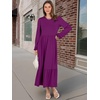 image:imageANRABESS Womens Long Sleeve Crewneck Tiered A Line Midi Dress  Soft Lightweight Breathable Loose Flowy Dress with Slit Pockets Fall Casual Outfit for Work Beach TravelPurple