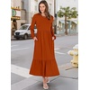 image:imageANRABESS Womens Long Sleeve Crewneck Tiered A Line Midi Dress  Soft Lightweight Breathable Loose Flowy Dress with Slit Pockets Fall Casual Outfit for Work Beach TravelBrick Red