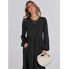 image:imageANRABESS Womens Long Sleeve Crewneck Tiered A Line Midi Dress  Soft Lightweight Breathable Loose Flowy Dress with Slit Pockets Fall Casual Outfit for Work Beach TravelBlack