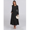 image:imageANRABESS Womens Long Sleeve Crewneck Tiered A Line Midi Dress  Soft Lightweight Breathable Loose Flowy Dress with Slit Pockets Fall Casual Outfit for Work Beach TravelBlack