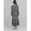 image:imageANRABESS Womens Long Sleeve Crewneck Tiered A Line Midi Dress  Soft Lightweight Breathable Loose Flowy Dress with Slit Pockets Fall Casual Outfit for Work Beach TravelFloral Black