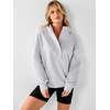 image:imageANRABESS Womens Long Sleeve Henley Oversized Hoodie  Lightweight Fleece Sweatshirt  Loose Fit Button Pullover Tops Soft Casual for Daily School Office Fall amp SpringLight Grey