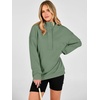 image:imageANRABESS Womens Long Sleeve Henley Oversized Hoodie  Lightweight Fleece Sweatshirt  Loose Fit Button Pullover Tops Soft Casual for Daily School Office Fall amp SpringGreen