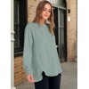 image:imageANRABESS Womens Long Sleeve Henley Oversized Sweatshirts  Button Slit Hem Tunic Tops Soft Loose Fit Pullover School Work Office Outfits Lounge Casual Fall Winter ClothesSage Green