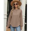 image:imageANRABESS Womens Long Sleeve Henley Oversized Sweatshirts  Button Slit Hem Tunic Tops Soft Loose Fit Pullover School Work Office Outfits Lounge Casual Fall Winter ClothesKhaki
