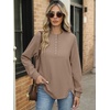 image:imageANRABESS Womens Long Sleeve Henley Oversized Sweatshirts  Button Slit Hem Tunic Tops Soft Loose Fit Pullover School Work Office Outfits Lounge Casual Fall Winter ClothesKhaki