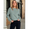 image:imageANRABESS Womens Long Sleeve Henley Oversized Sweatshirts  Button Slit Hem Tunic Tops Soft Loose Fit Pullover School Work Office Outfits Lounge Casual Fall Winter ClothesSage Green
