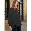 image:imageANRABESS Womens Long Sleeve Henley Oversized Sweatshirts  Button Slit Hem Tunic Tops Soft Loose Fit Pullover School Work Office Outfits Lounge Casual Fall Winter ClothesDeep Grey