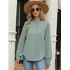 image:imageANRABESS Womens Long Sleeve Henley Oversized Sweatshirts  Button Slit Hem Tunic Tops Soft Loose Fit Pullover School Work Office Outfits Lounge Casual Fall Winter ClothesSage Green