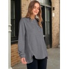 image:imageANRABESS Womens Long Sleeve Henley Oversized Sweatshirts  Button Slit Hem Tunic Tops Soft Loose Fit Pullover School Work Office Outfits Lounge Casual Fall Winter ClothesGrey