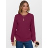 image:imageANRABESS Womens Long Sleeve Henley Shirts Button Down Tunic Tops Fall Lightweight Sweaters Business Casual Blouses 2026Burgundy