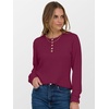 image:imageANRABESS Womens Long Sleeve Henley Shirts Button Down Tunic Tops Fall Lightweight Sweaters Business Casual Blouses 2026Burgundy