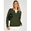 image:imageANRABESS Womens Long Sleeve Lightweight Pullover Sweaters  2 in 1 Fake Layer Crew Neck Soft Skin Friendly Button Sweater Tops Business Casual Office Daily Knit Outfit for Fall WinterArmy Green