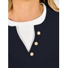 image:imageANRABESS Womens Long Sleeve Lightweight Pullover Sweaters  2 in 1 Fake Layer Crew Neck Soft Skin Friendly Button Sweater Tops Business Casual Office Daily Knit Outfit for Fall WinterNavy Blue