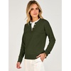 image:imageANRABESS Womens Long Sleeve Lightweight Pullover Sweaters  2 in 1 Fake Layer Crew Neck Soft Skin Friendly Button Sweater Tops Business Casual Office Daily Knit Outfit for Fall WinterArmy Green