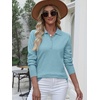 image:imageANRABESS Womens Long Sleeve Polo Sweaters Knit Button Shirt Lightweight Dressy Casual Basic Pullover Tops 2026 Fall FashionLight Blue