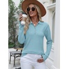 image:imageANRABESS Womens Long Sleeve Polo Sweaters Knit Button Shirt Lightweight Dressy Casual Basic Pullover Tops 2026 Fall FashionLight Blue