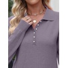 image:imageANRABESS Womens Long Sleeve Polo Sweaters Knit Button Shirt Lightweight Dressy Casual Basic Pullover Tops 2026 Fall FashionNutmeg