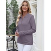 image:imageANRABESS Womens Long Sleeve Polo Sweaters Knit Button Shirt Lightweight Dressy Casual Basic Pullover Tops 2026 Fall FashionNutmeg