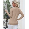 image:imageANRABESS Womens Long Sleeve Polo Sweaters Knit Button Shirt Lightweight Dressy Casual Basic Pullover Tops 2026 Fall FashionTan