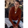 image:imageANRABESS Womens Long Sleeve Quarter Zip Sweater  V Neck Collared Thumb HolesSoft Ribbed Knit Pullover Topwith LeggingsWork Business CasualTravelFall Spring TransitionRust