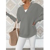 image:imageANRABESS Womens Long Sleeve Quarter Zip Sweater  V Neck Collared Thumb HolesSoft Ribbed Knit Pullover Topwith LeggingsWork Business CasualTravelFall Spring TransitionArmy Green