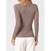 image:imageANRABESS Womens Long Sleeve Scalloped Scoop Neck Sweater  Soft Comfy Ribbed Knit TopCute Slim Fitted ShirtsWorkampEveryday WearWarm Layering ClothingFall Spring Casual OutfitsNutmeg