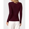 image:imageANRABESS Womens Long Sleeve Scalloped Scoop Neck Sweater  Soft Comfy Ribbed Knit TopCute Slim Fitted ShirtsWorkampEveryday WearWarm Layering ClothingFall Spring Casual OutfitsWine Red