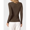 image:imageANRABESS Womens Long Sleeve Scalloped Scoop Neck Sweater  Soft Comfy Ribbed Knit TopCute Slim Fitted ShirtsWorkampEveryday WearWarm Layering ClothingFall Spring Casual OutfitsCoffee