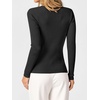 image:imageANRABESS Womens Long Sleeve Scalloped Scoop Neck Sweater  Soft Comfy Ribbed Knit TopCute Slim Fitted ShirtsWorkampEveryday WearWarm Layering ClothingFall Spring Casual OutfitsBlack
