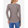 image:imageANRABESS Womens Long Sleeve Shirts V Neck Ribbed Knit Slim Fit Lightweight Sweater 2026 Fall Dressy Casual Travel Work TopsCool Ash Brown