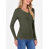 image:imageANRABESS Womens Long Sleeve Shirts V Neck Ribbed Knit Slim Fit Lightweight Sweater 2026 Fall Dressy Casual Travel Work TopsDeep Green