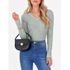 image:imageANRABESS Womens Long Sleeve Shirts V Neck Ribbed Knit Slim Fit Lightweight Sweater 2026 Fall Dressy Casual Travel Work TopsLight Green