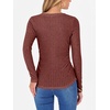 image:imageANRABESS Womens Long Sleeve Shirts V Neck Ribbed Knit Slim Fit Lightweight Sweater 2026 Fall Dressy Casual Travel Work TopsRust Orange