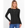 image:imageANRABESS Womens Long Sleeve Slim Fit Crewneck Lightweight Sweaters 2026 Fall Winter Basic Fitted Rib Knit Pullover TopsBlack